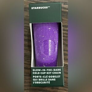 Starbucks purple glow in the dark keychain NWT